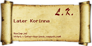 Later Korinna névjegykártya